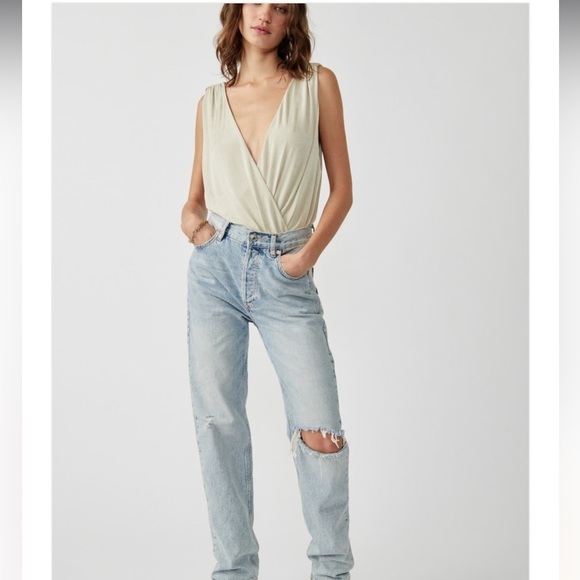 NWT Free People Night Owl Bodysuit in washed out - Picture 1 of 4